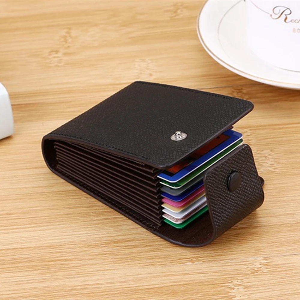 

2022 New Arrivals Unisex Leather Business ID Credit Card Wallet Holder Name Cards Case Pocket Organizer Money Phone Coin Bag