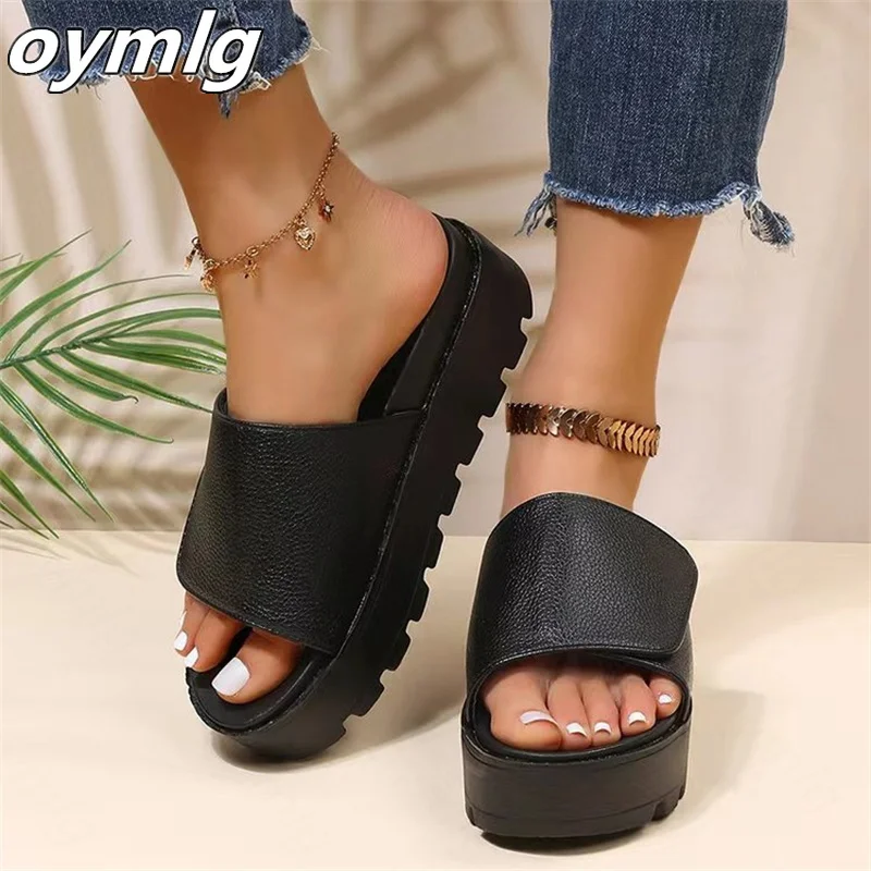 Новинка лета 2022 сандалии на высоком каблуке женская одежда Слиперы толстой