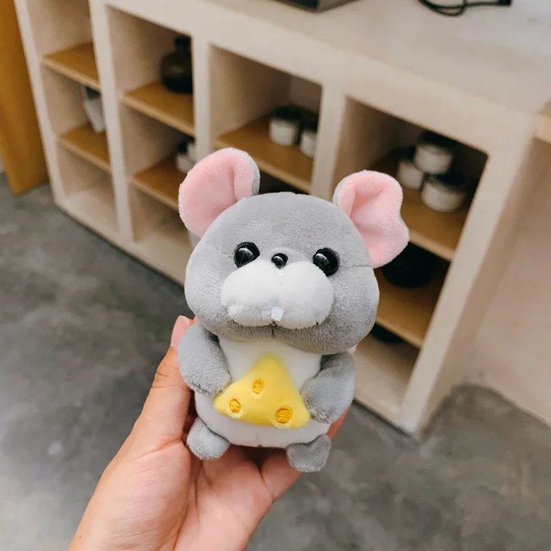 

Funny Cute Mouse Cheese Plush Toys Kawaii Animal Keychains Keyrings Lovely Cartoon Backpack Bag Decorative Pendant Car Key Chian