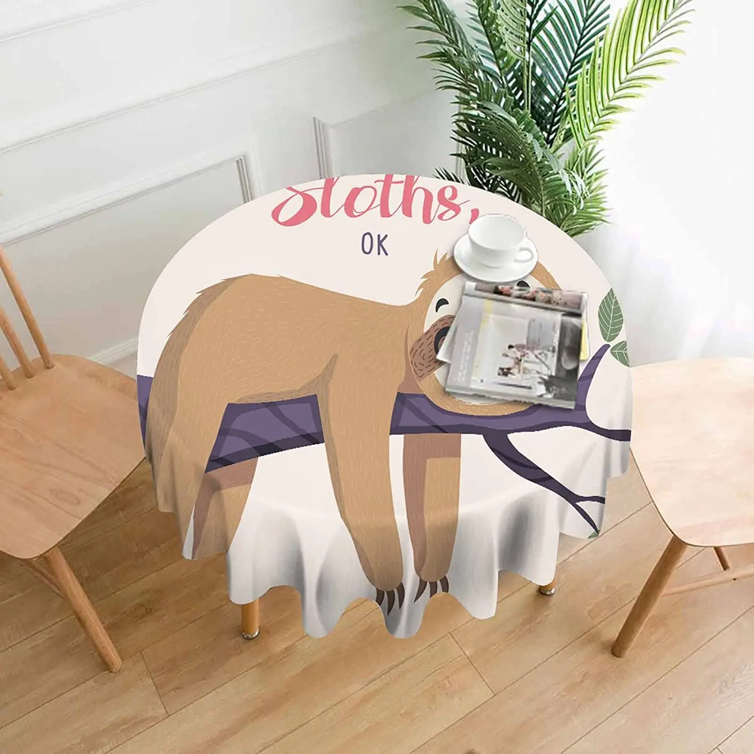 

Ленивец, подвесная скатерть на деревья, круглая скатерть для круглого стола, милые ветки с мультяшными животными для буфетного стола