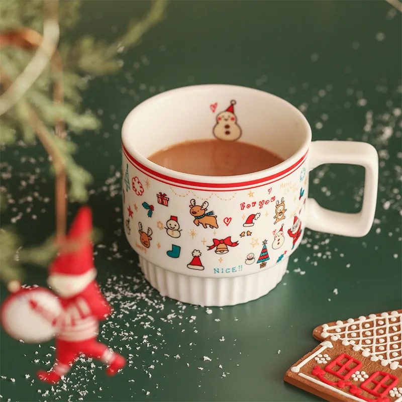 

Кружка в полоску с мультяшными животными, 350 мл