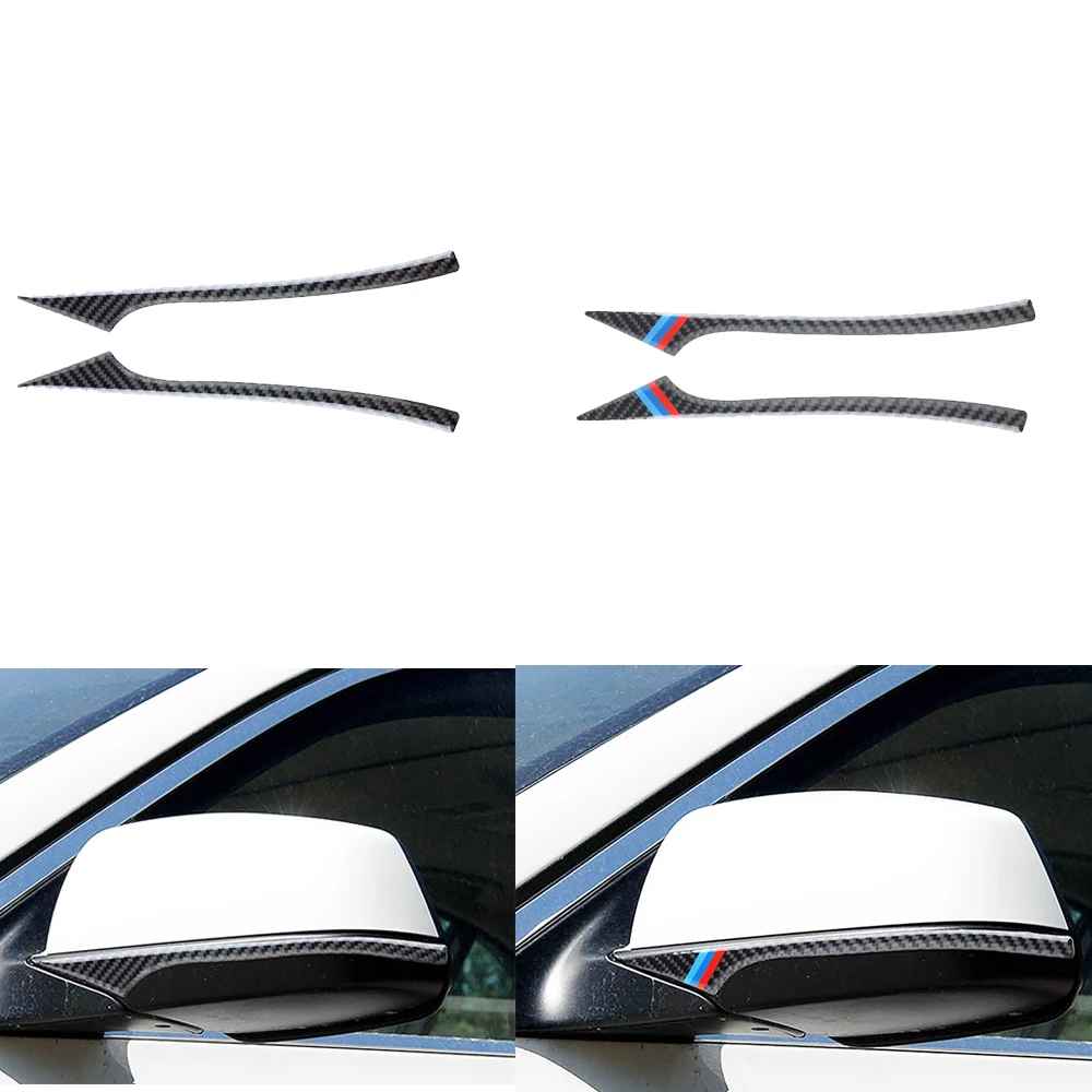 

For BMW E60 F10 F07 F01 2008 - 2015 Carbon Fiber Car Accessories Interior Sticker Rearview Mirror Anti-rub Strip Trim Cover