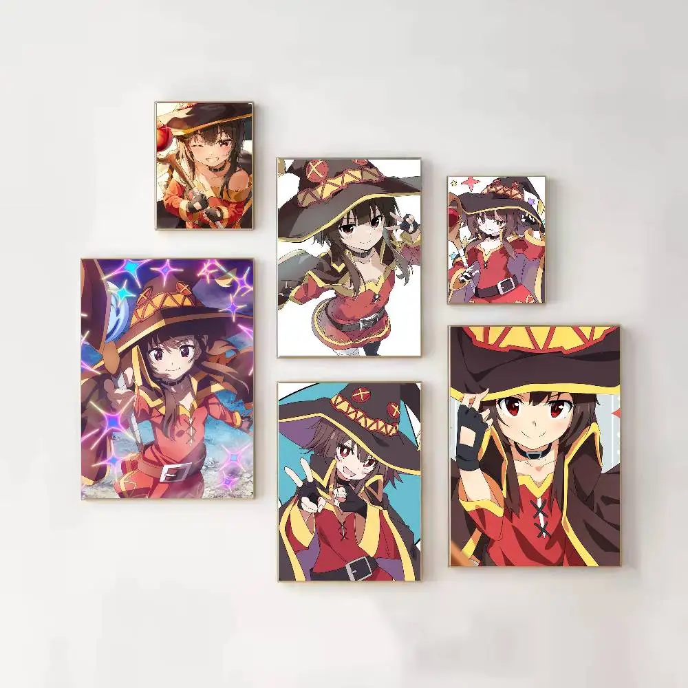 Фото Постер M-Megumin, HD качество, настенный декор, ретро-постеры для дома, декор стен комнаты, самоклеящийся №1