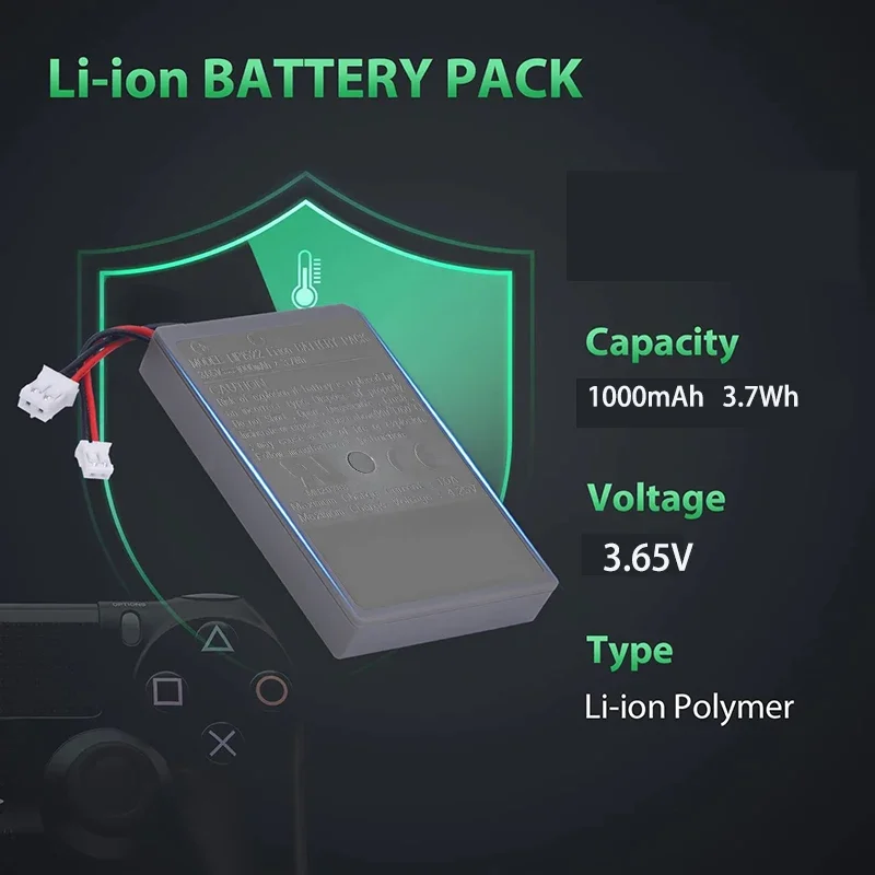 Фото Аккумулятор литиевый перезаряжаемый PURFIELD LIP1522 3.7V 1000mAh для контроллера Sony PS4 Pro Slim DualShock V2 CUH-ZCT2 с инструментами №4