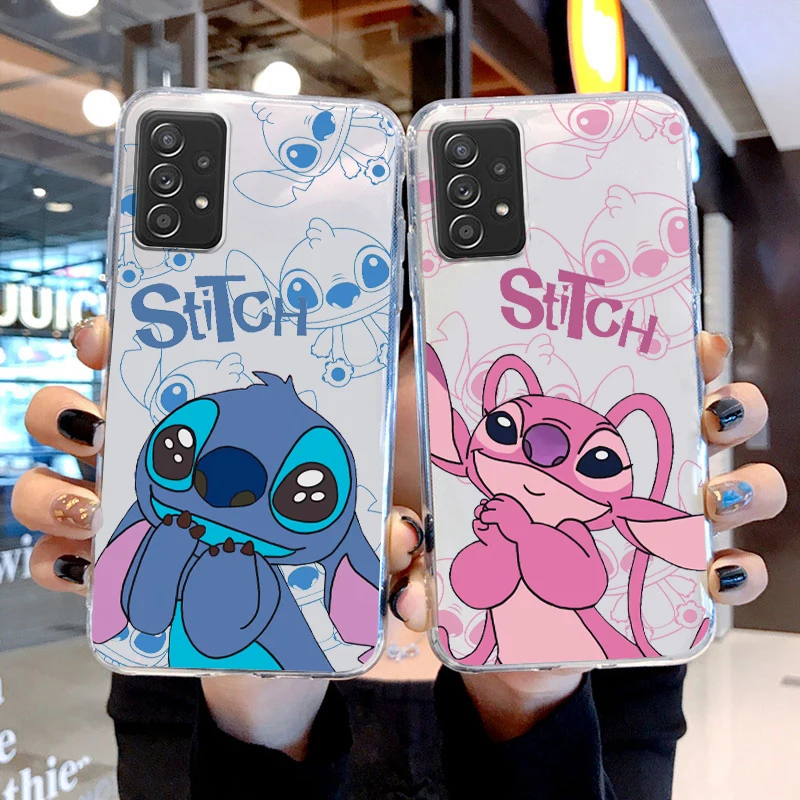 

Stitch Lilo Angel For Samsung Galaxy A04 A04E A42 A12 A02S A91 A81 A71 A51 A41 A31 Silicone Transparent Phone Case Coque Capa