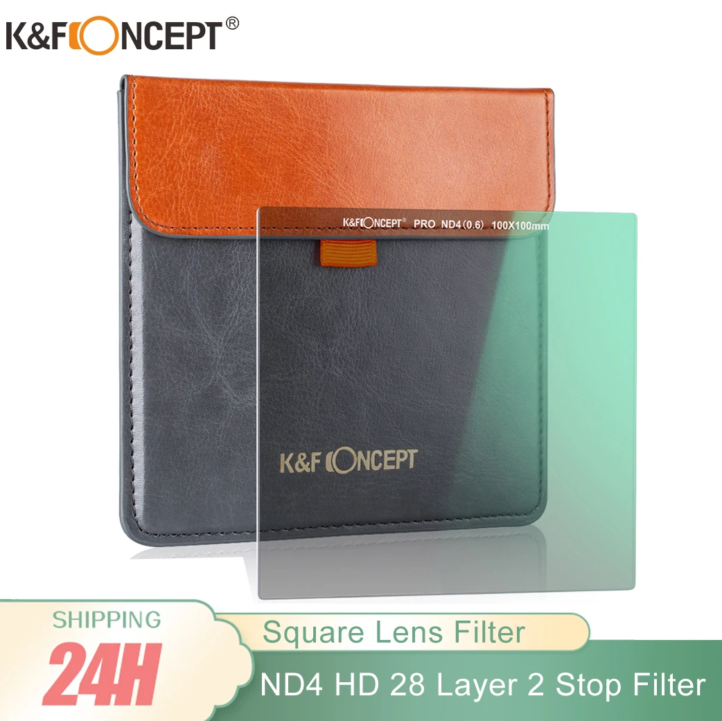 

K & F Concept HD 100*100 мм ND4 квадратный фильтр для объектива камеры 28 слоев нейтральной плотности 2 стоп Оптическое стекло MRC покрытие водонепроницае...