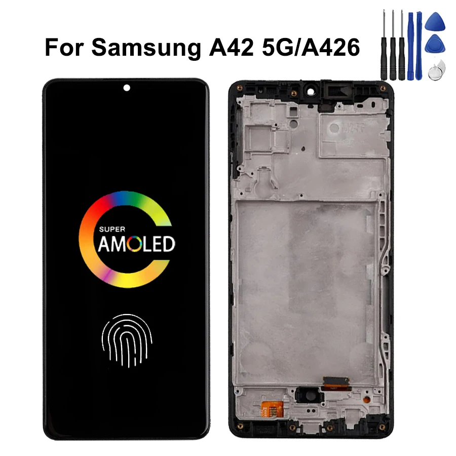 Super AMOLED для Samsung A42 5G дисплей A426B A426U ЖК-дисплей с сенсорным экраном и дигитайзером в