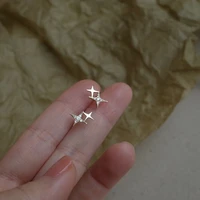2022 new s925 fashion simple shining little star delicately inlaid zircon gold color stud earrings womens jewelry party gift