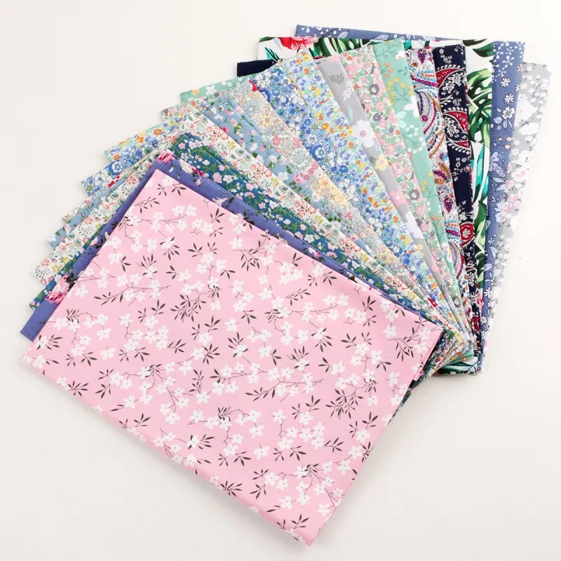 

100% Pure Cotton Fabric Flower Pattern Printing Cloth DIY Handmade Material Home Decoration Sewing Patchwork 40*50cm 2pcs