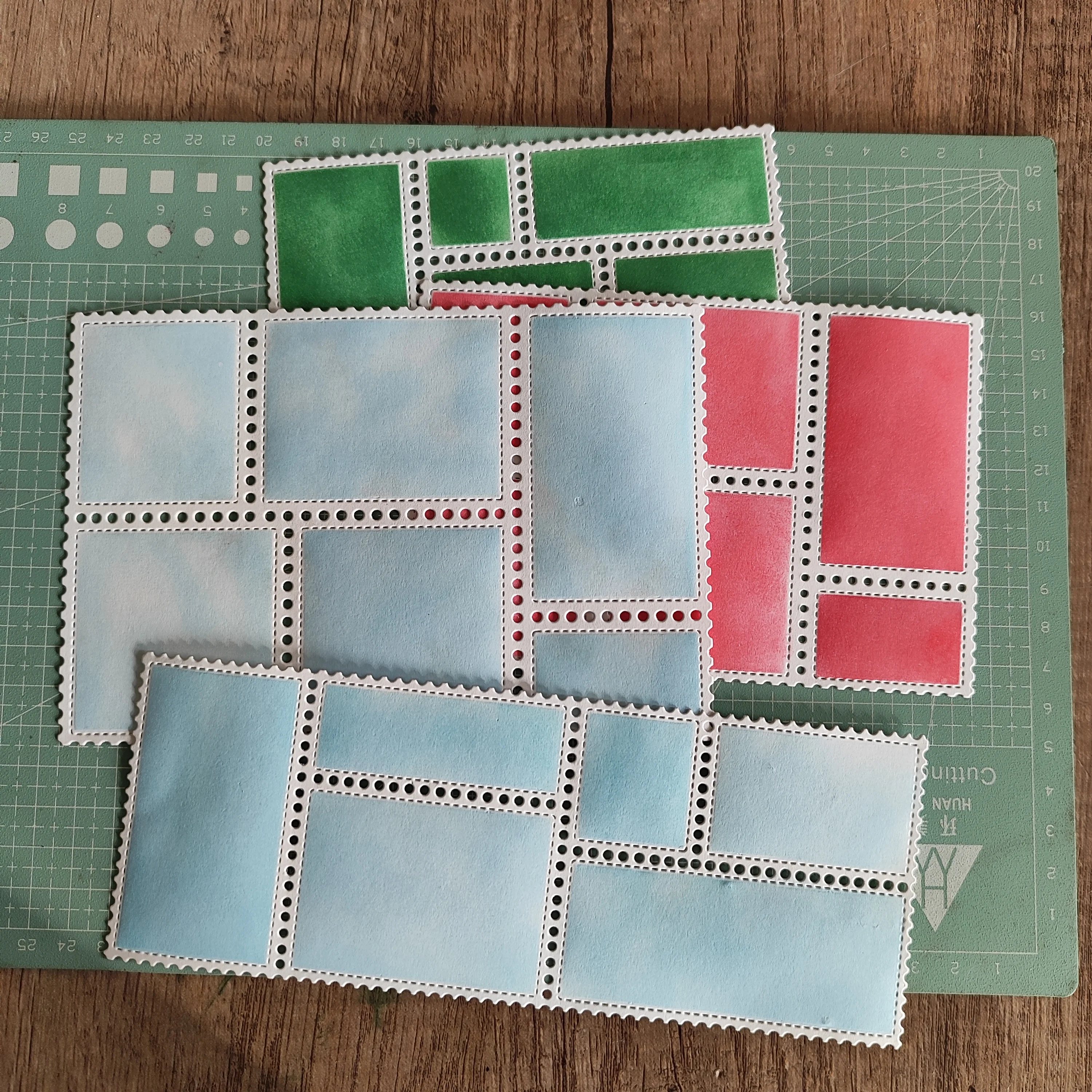 Морозный снеговик почтовый коллаж трафарет прозрачный штамп на Рождество