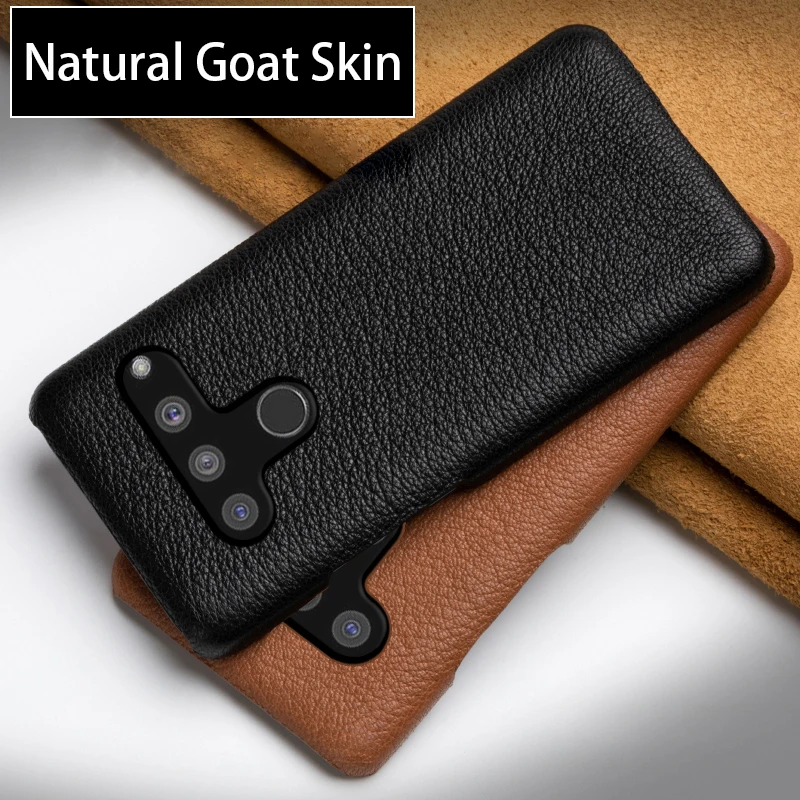 

Leather Phone Case For LG V50 G8S V10 V20 V30 V30s V40 Q6 Q7 Q8 G3 G4 G5 G6 G7 G8 ThinQ Case Luxury Natural Goat Skin Back Cover