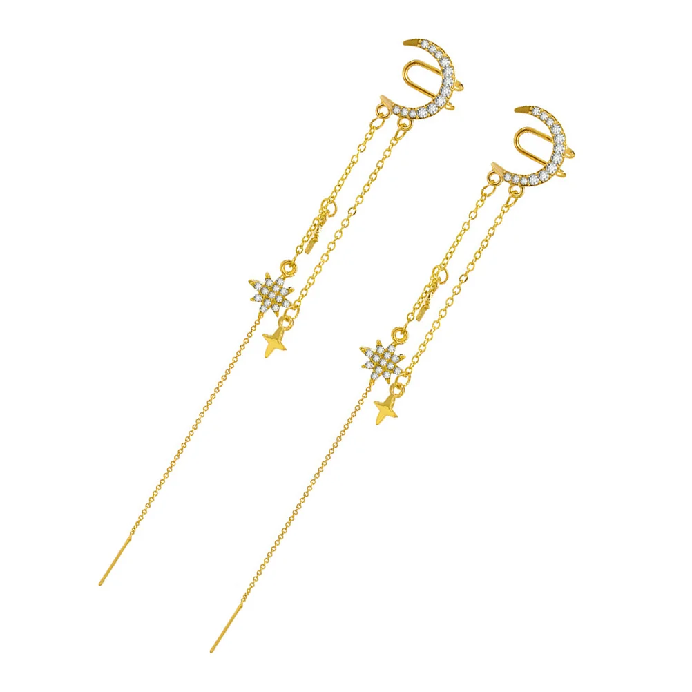

Earringswomen Ear Cuffs Moon Star Goldcuff Clipgolden Dangle Earring Wrap Sun Nonclips Girls Teens Wraps Ears