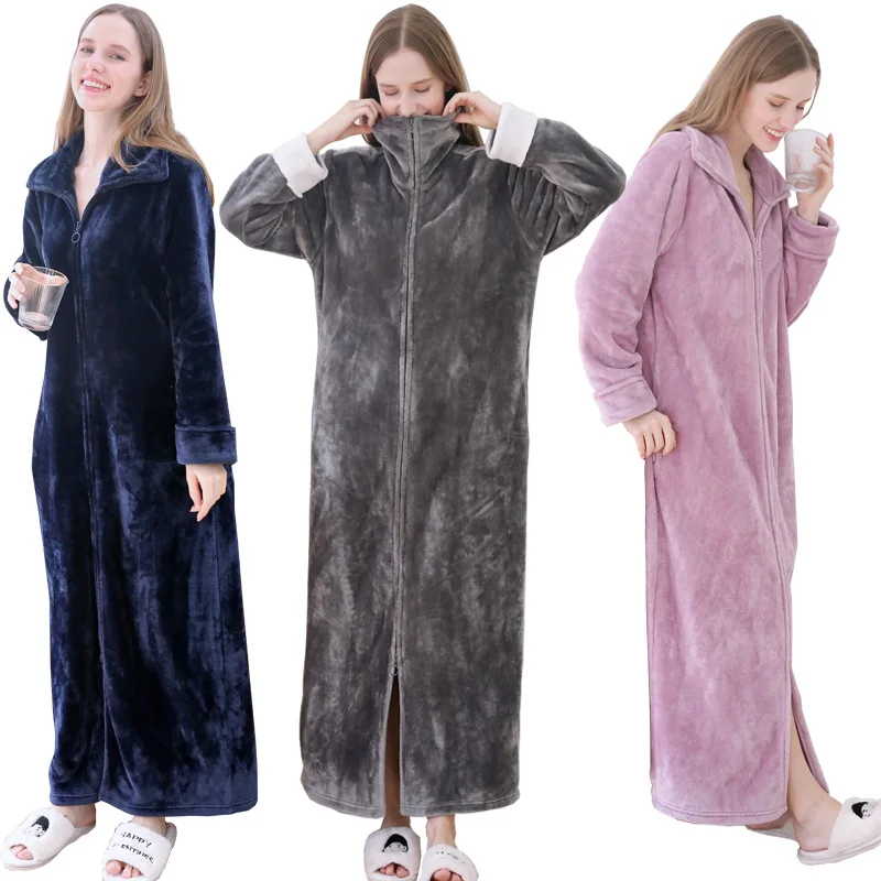 Autumn Winter Thicken Robe Kimono Bathrobe Gown Nightgown Warm Flannel Male Nightwear Intimate Lingerie Plus Size Homewear
