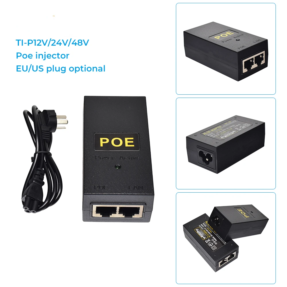 

Poe injector Video surveillance Ethernet Injector POE power Adapter EU/US Optional POE Video recorder Surveillance camera