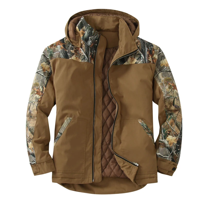 

Vintage Pattern Print Patchwork Slim Jackets Men Autumn Winter Casual Zip-up Hooded Coats Mens New Fashion Long Sleeve Outerwear