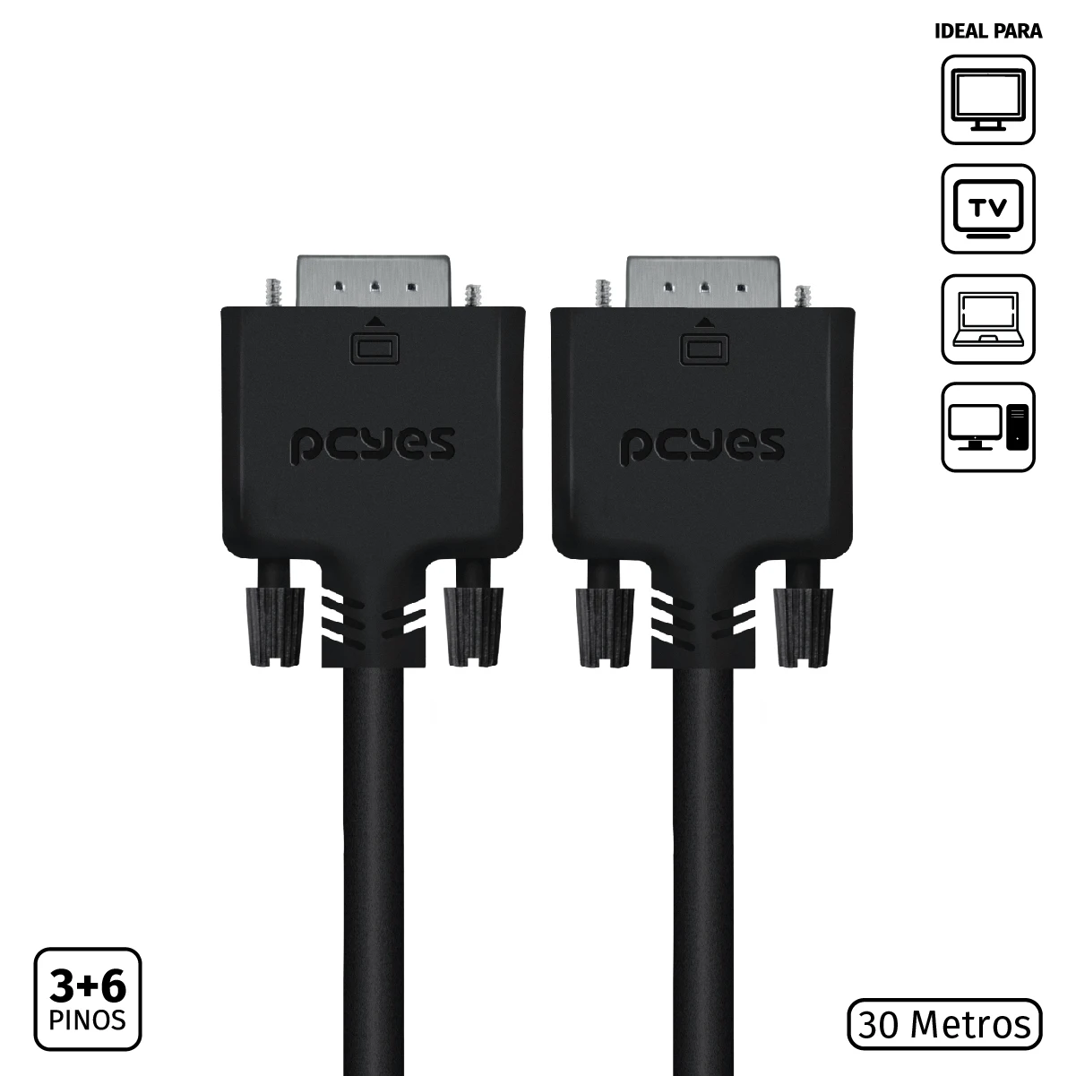 

VGA 3 + 6 15 PINS MACHO VIDEO CABLE FOR VGA 3 + 6 15 PINOS MACHO 28AWG PURE COVER 30 METERS-PVM36-30