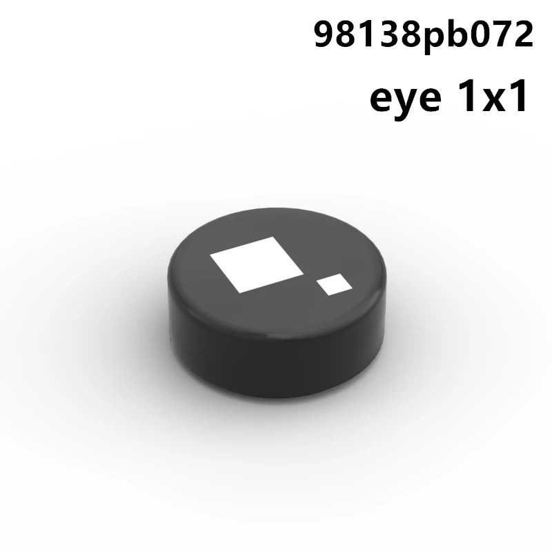 Радужная свинка MOC детали 98138pb072 плитка круглая 1x1 с 2 белыми квадратами узор Совместимые Кирпичи DIY строительные блоки детские игрушки