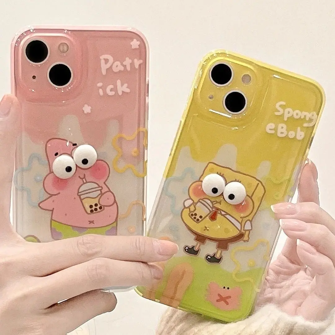 

3d Sponge Bob Squarepants Apple 14pro Phone Case Iphone13 All-Inclusive 11/12Promax Soft 13Promax Cute Cartoon Protective Shell