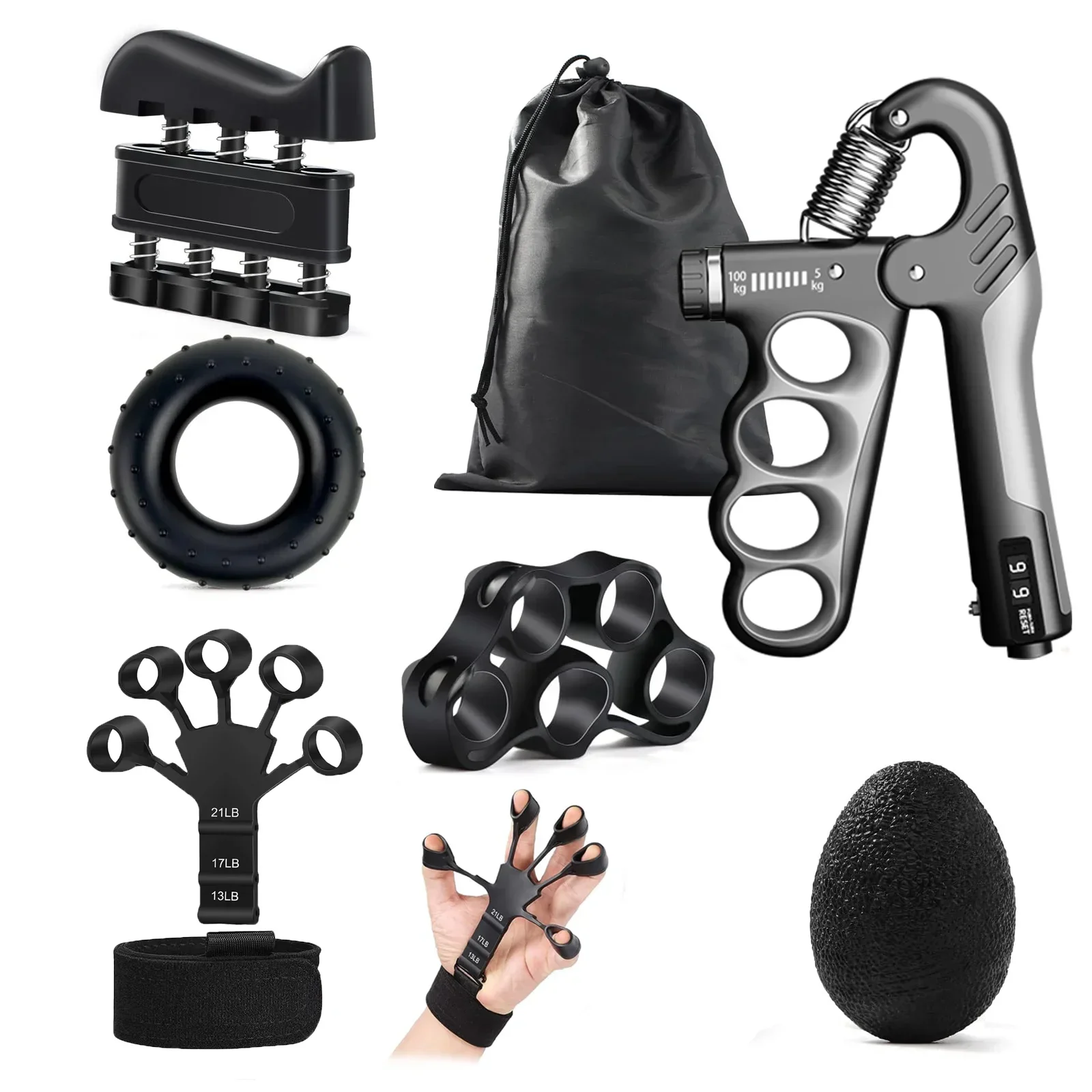 5-100 кг сила захвата в тренажерном зале расширитель запястья усилитель для рук
