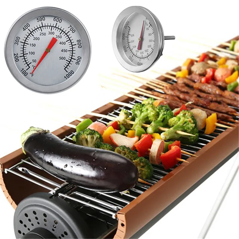 

Cooking Oven Thermometer Meat Kitchen Food Temperature Meter Gauge for Grill Stainless Steel Probe with Dual Gage 50-540℃