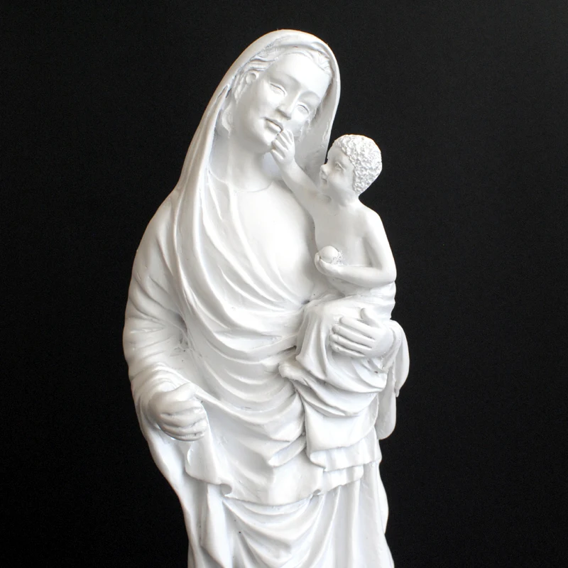 Дева Мария Скульптура Католический энтузиаст Подарки Статуэтка Из смолы Украшение комнаты Настольные ремесла Украшения для дома