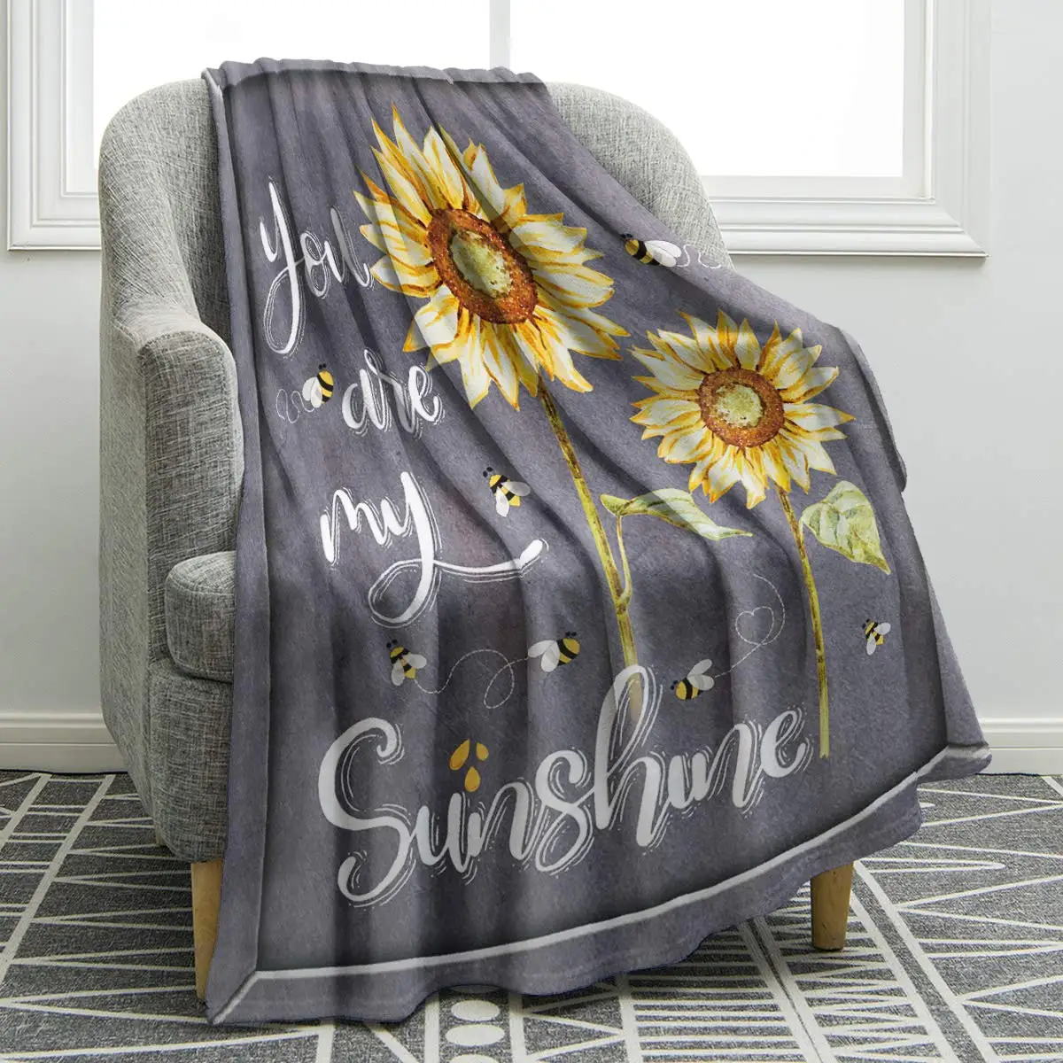 

Sunflower Blanket, 3D Print Throw Soft Warm Lightweight Blanket for Women Birthday for Family Friend Sister Brother Kid Birthday