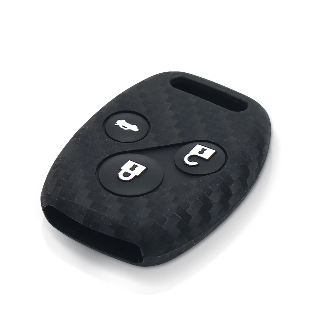 KEYYOU 3 кнопки для HONDA Accord Civic CRV Pilot углеродное волокно силиконовый чехол ключей от