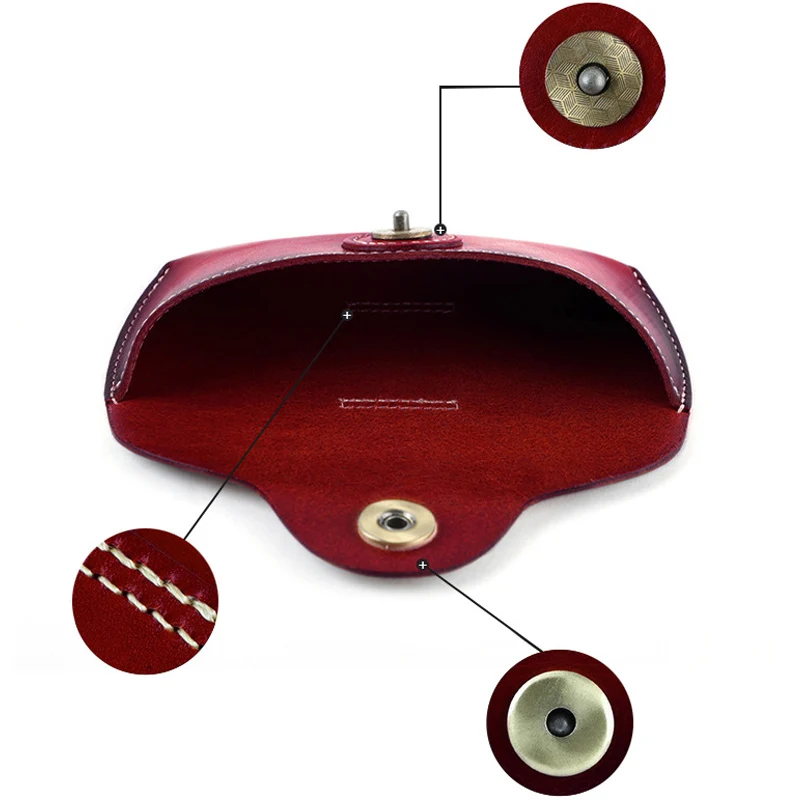 Чехол для очков из натуральной кожи с ремнем на талию