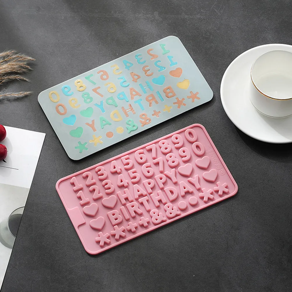

Alphabet Number Cake Decor Mold Letter Heart 3D Fondant Mold Happy Birthday DIY Cookies Chocolate Candy Pastry Baking Tool