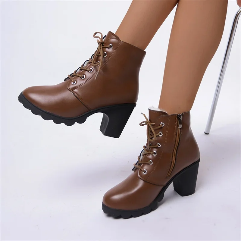 

2023New High Quality Women Ankle Boots High Heels Stretch Shoes Thin Mid Heels Zipper Solid Color Dress Sock Woman’s Ankle Boots