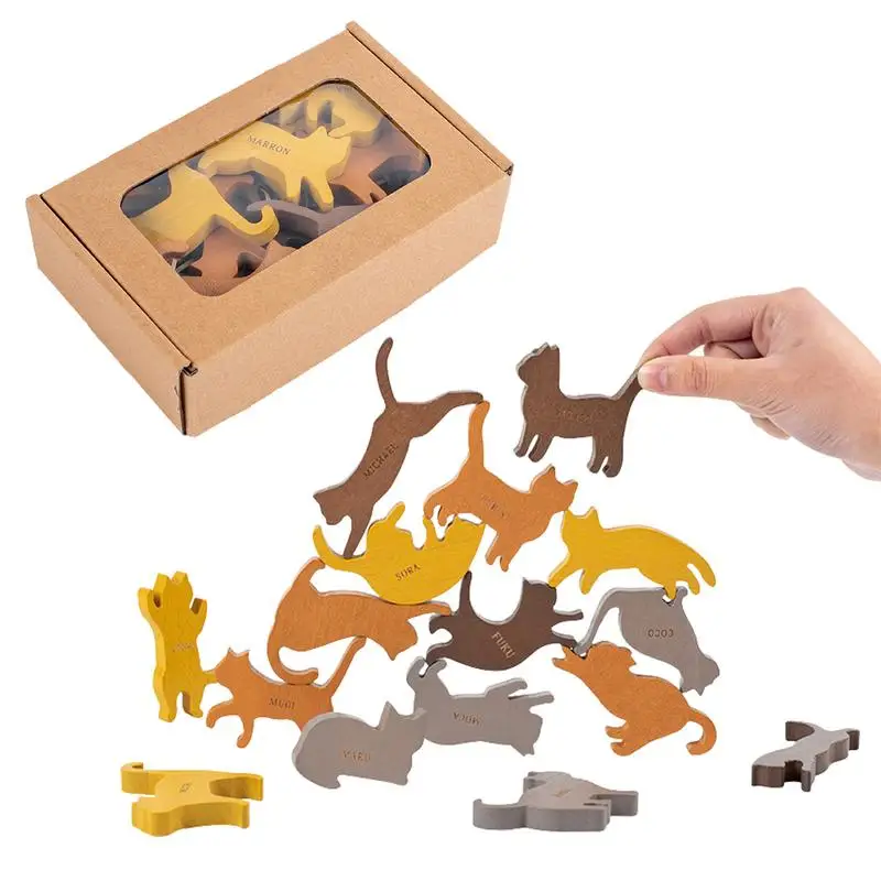 

Животные балансировка штабелирование в форме кошки технические игры для малышей обучающая игрушка в форме животного котенка красочная игрушка для кошек