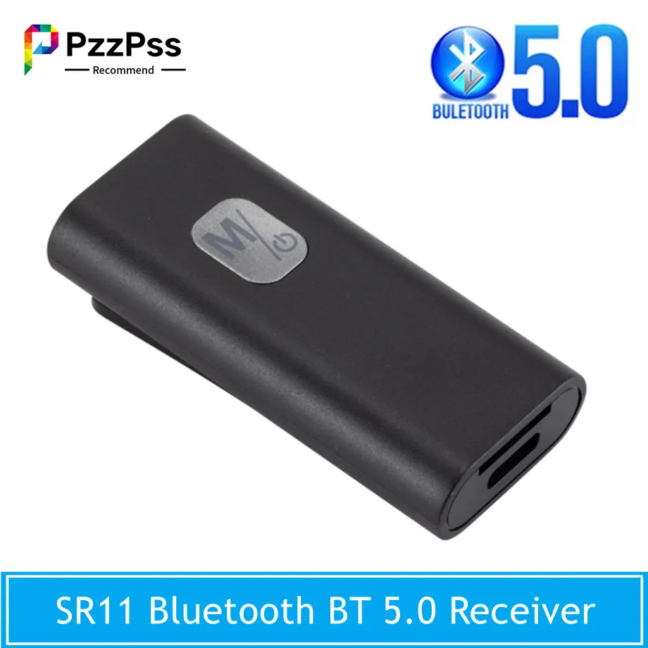 

PzzPss SR11 Bluetooth BT 5.0 Receiver 3.5mm AUX Jack Audio Adapter Support Reader TF Card For PC Headphones With Mic Bluetooth