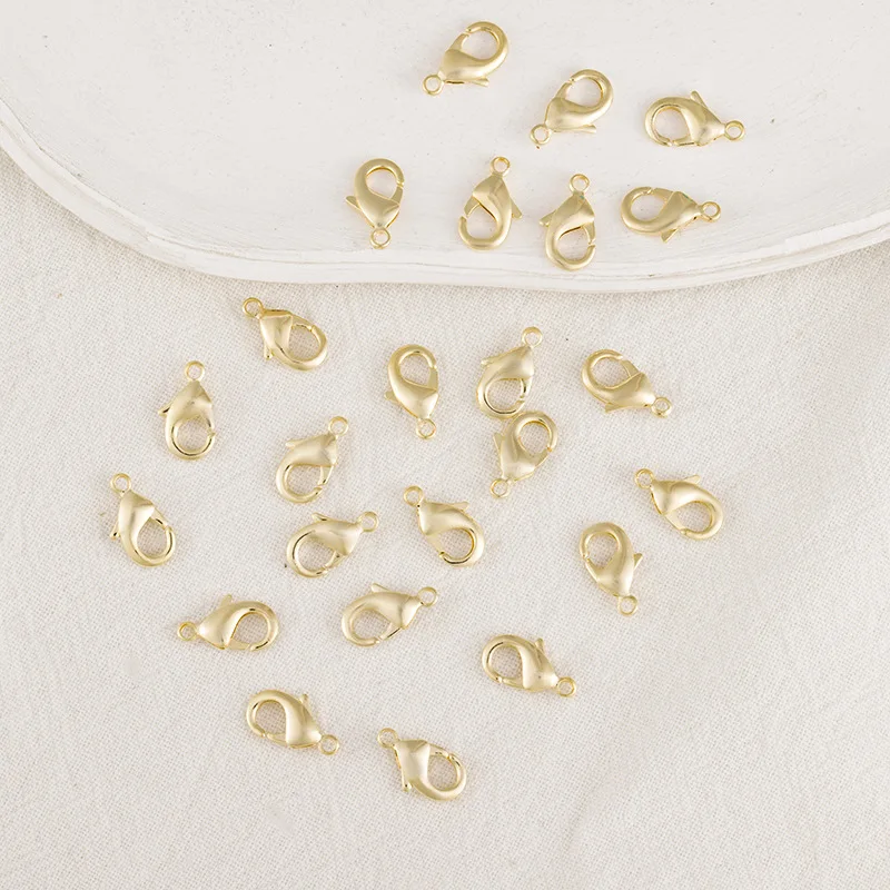 Gold and Silver Color Lobster Claw Clasps For Diy Necklace Bracelet Making Jewelry Connector Findings Brass Hooks Fasteners