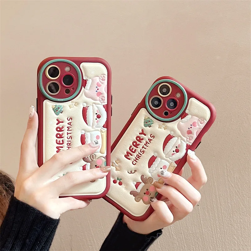 

Cute Q Santa Claus Phone Case Cover for IPhone 14 Plus 11 12 13 14 Pro Max Shockproof Cases for IPhone 14 Case