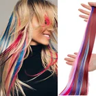 Красочный Синтетический зажим для наращивания волос Омбре прямой удлинитель волос зажим для волос для женщин для вечевечерние НКИ ежедневный Drag Queen