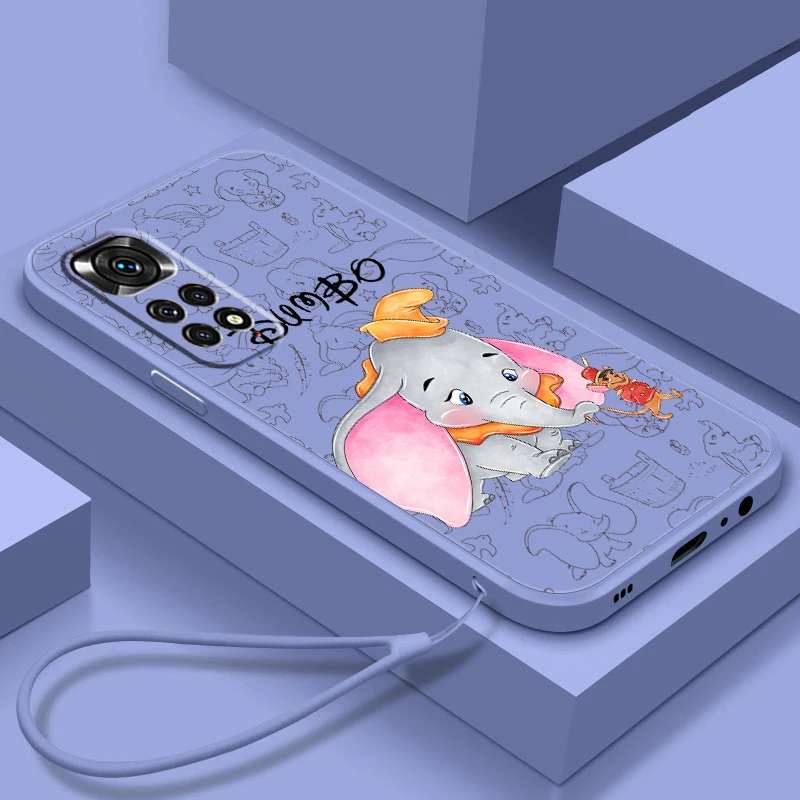 

Cool Disney Dumbo Phone Case For Xiaomi Redmi Note 12 11T 11S 11E 10S 10T 10 9T Pro Plus Liquid Rope Funda Cover