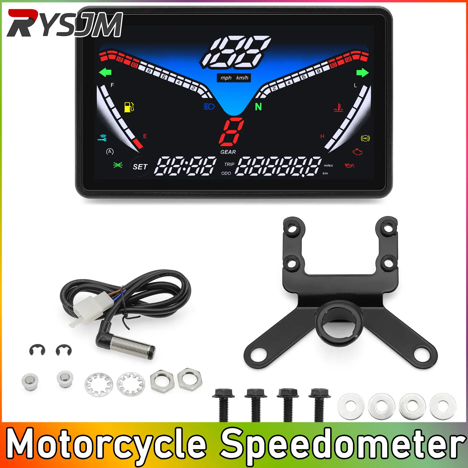 12 В универсальный светодиодный цифровой мотоциклетный спидометр приборная
