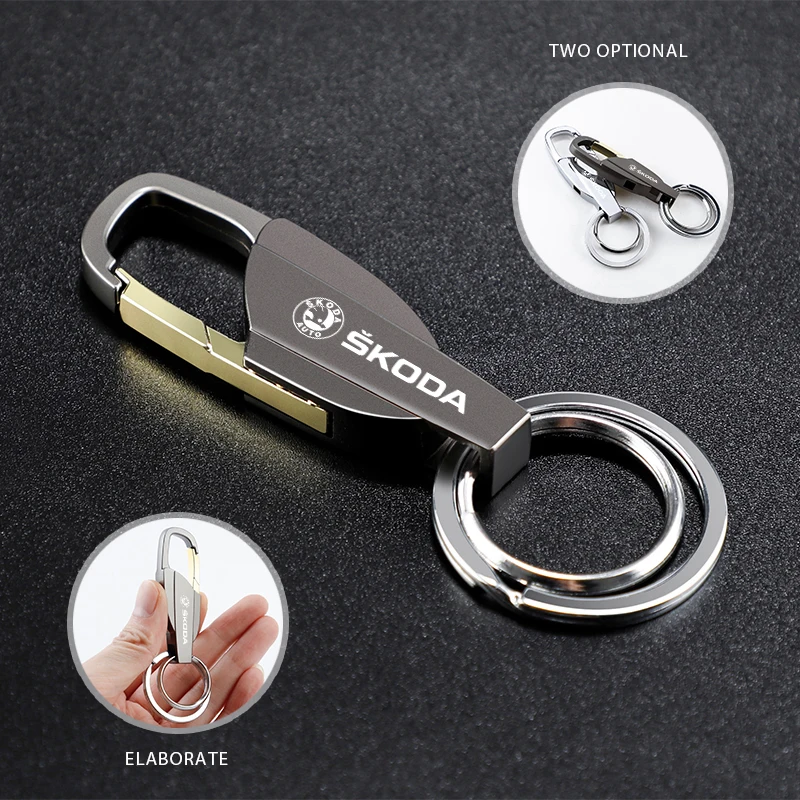 Металлический автомобильный брелок с логотипом для Skoda Fabia Superb Yeti Octavia Rapid Kodiaq Mk3 A4