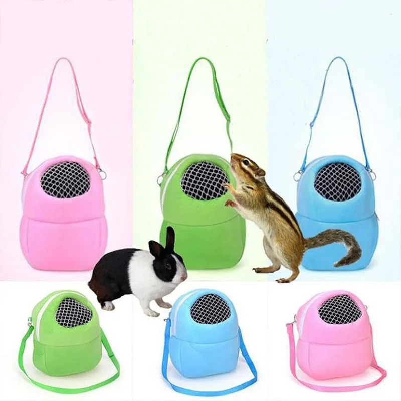 

Small Pet Carrier Rabbit Cage Hamster Chinchilla Travel Warm Bags Guinea Pig Carry Pouch Bag Breathable Pet Cage Rat Leash