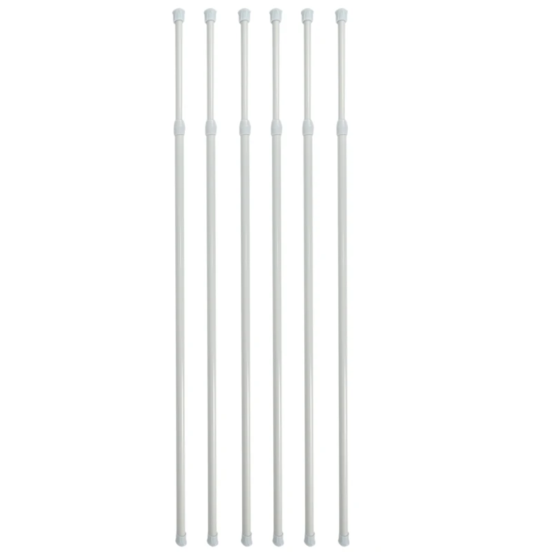 

6 Pack Tension Rods, Adjustable Spring Steel Cupboard Bars Rod Curtain Rods, Extendable