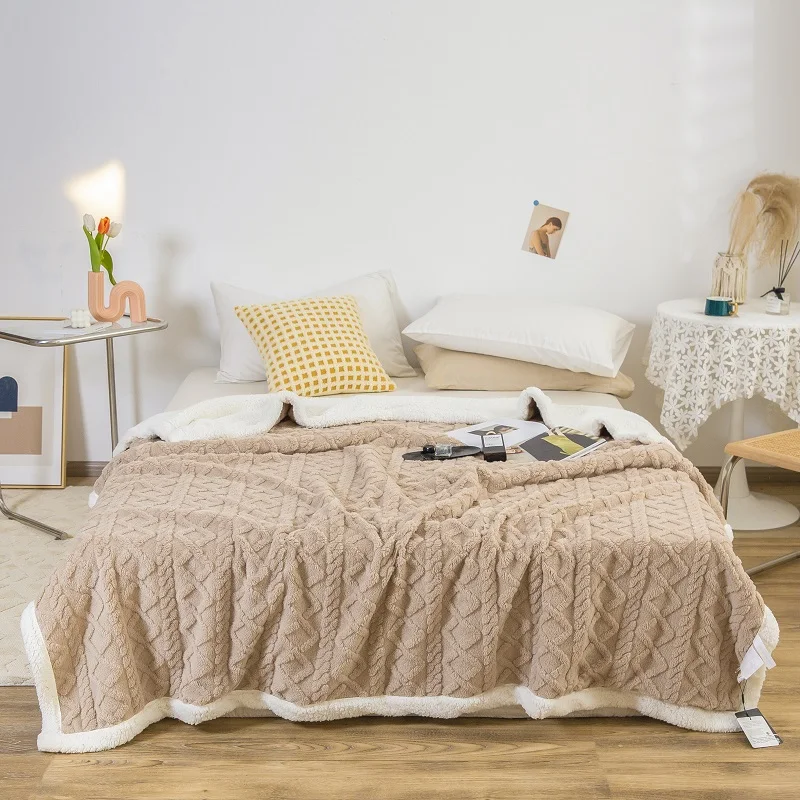 

Winter Throw Blanket Soft Warm wool Blankets for Beds Plaid blanket on The Sofa Soft Cover Throw Bedroom Plaid Blanket