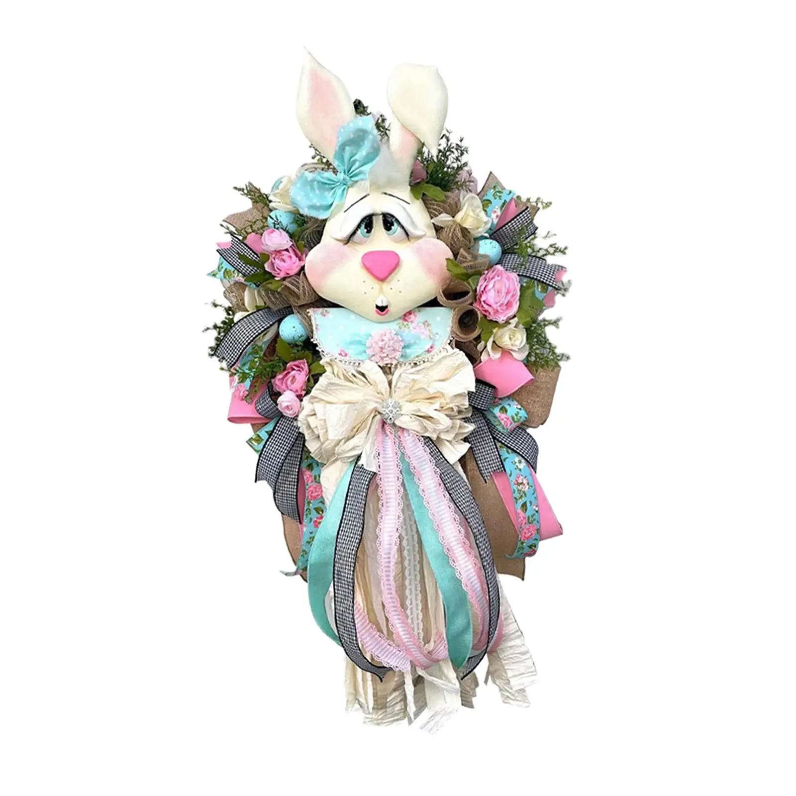 

Пасхальный венок в виде кролика 50x40 см, настенная гирлянда в виде кролика, праздничное украшение, окно, весеннее украшение