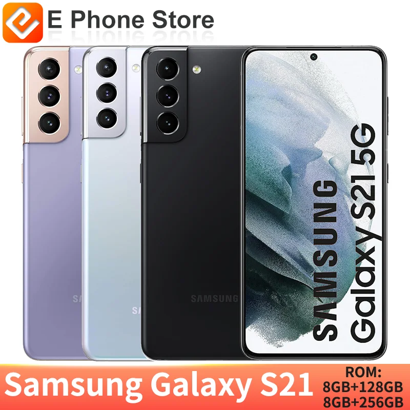 

Samsung Galaxy S21 Unlocked Android 128GB/256GB 6.2 "AMOLED Screen Snapdragon/Exynos 64MP+10MP Camera NFC Face ID 5G