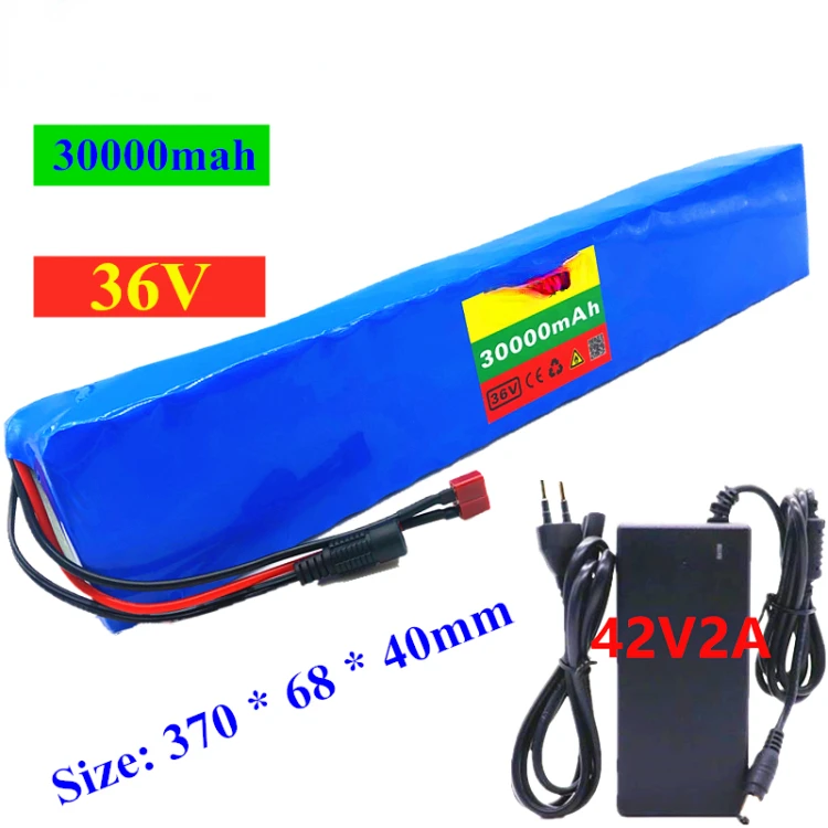 

Новый аккумулятор высокой мощности 36 В 10S4P 30 Ач 18650 аккумулятор 800 Вт 42 В 30000 мАч для электровелосипеда с BMS + зарядным устройством