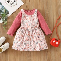 kids dresses for girls spring autumn children clothes sets solid long sleeve tops floral dress 2 piece girls clothing set 1 6y