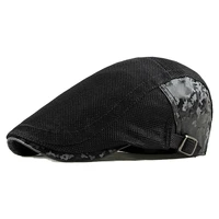 mens vintage hat solid color beret cotton octagonal brim flat caps gatsby fashion male black adjustable driver hat dropshipping