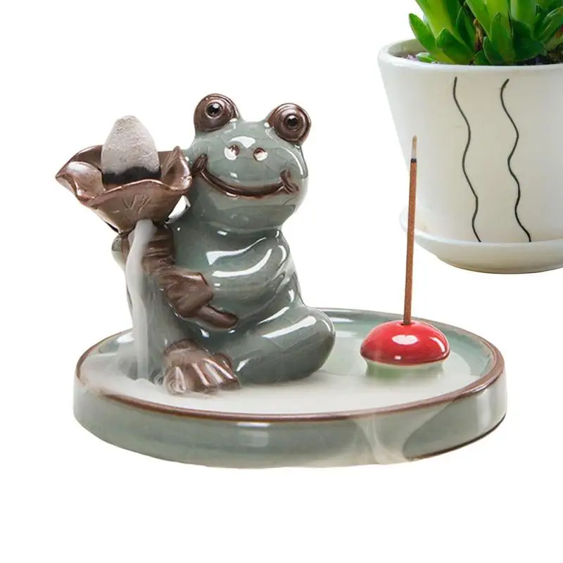 

Держатель для благовоний в виде листа лотоса, лягушки, водопада