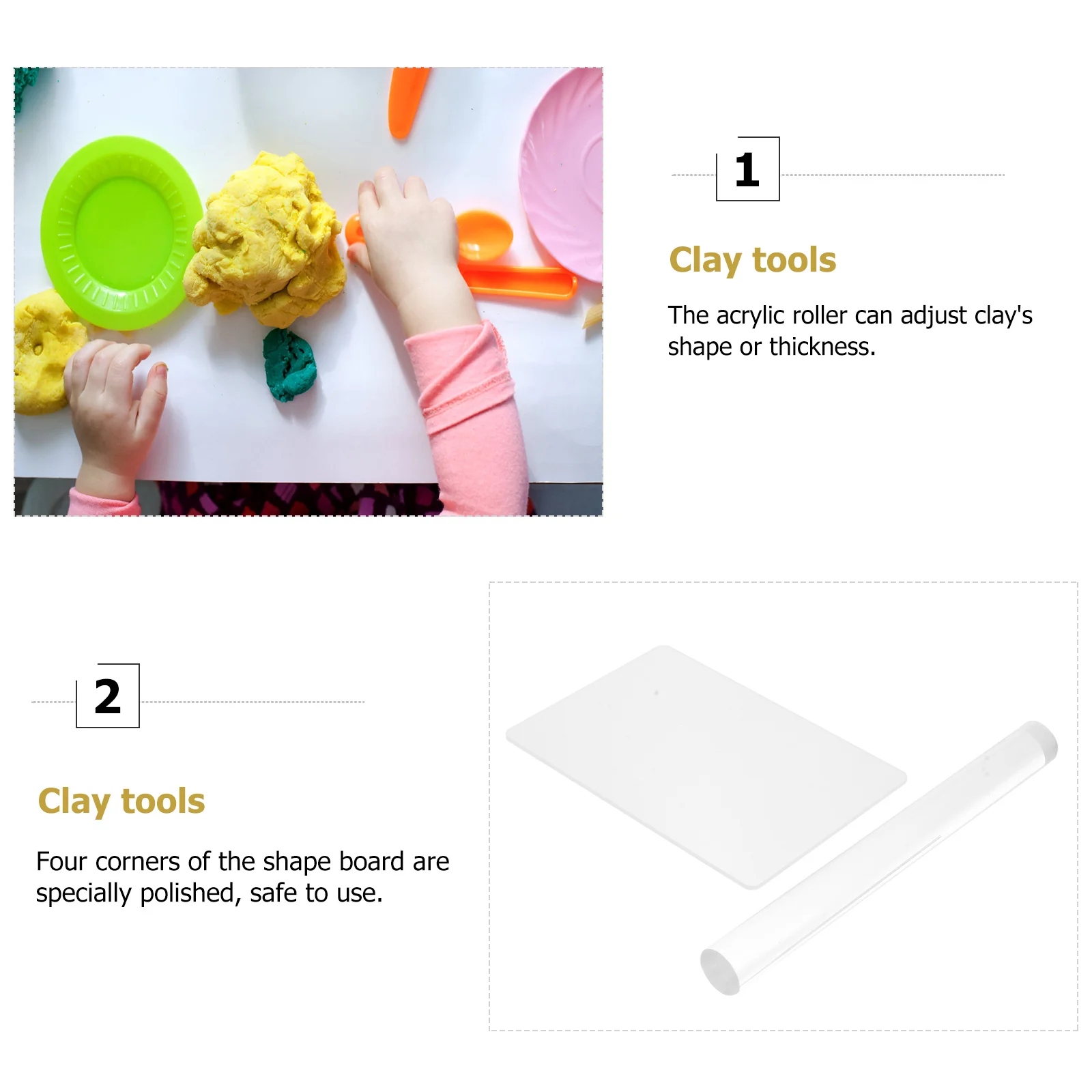 2 шт. принадлежности для полимерной глины инструменты моделирования ролик бара