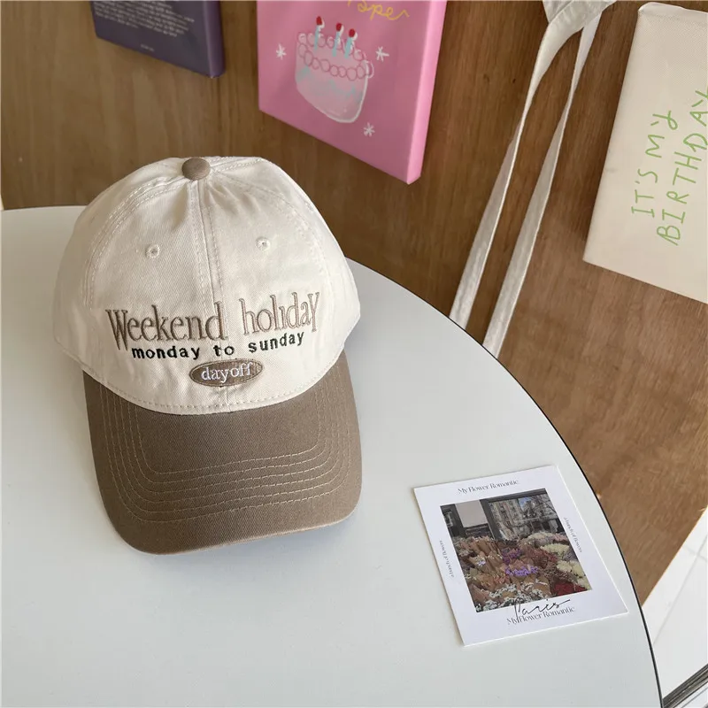 

Retro matching color baseball cap female Korean version of the face small hundred soft cap cap big head wide brim hat