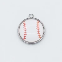 12pcslot baseball round heart crystal dangle charms diy bracelet bangles pendant hanging charms jewelry pendants jewelry making